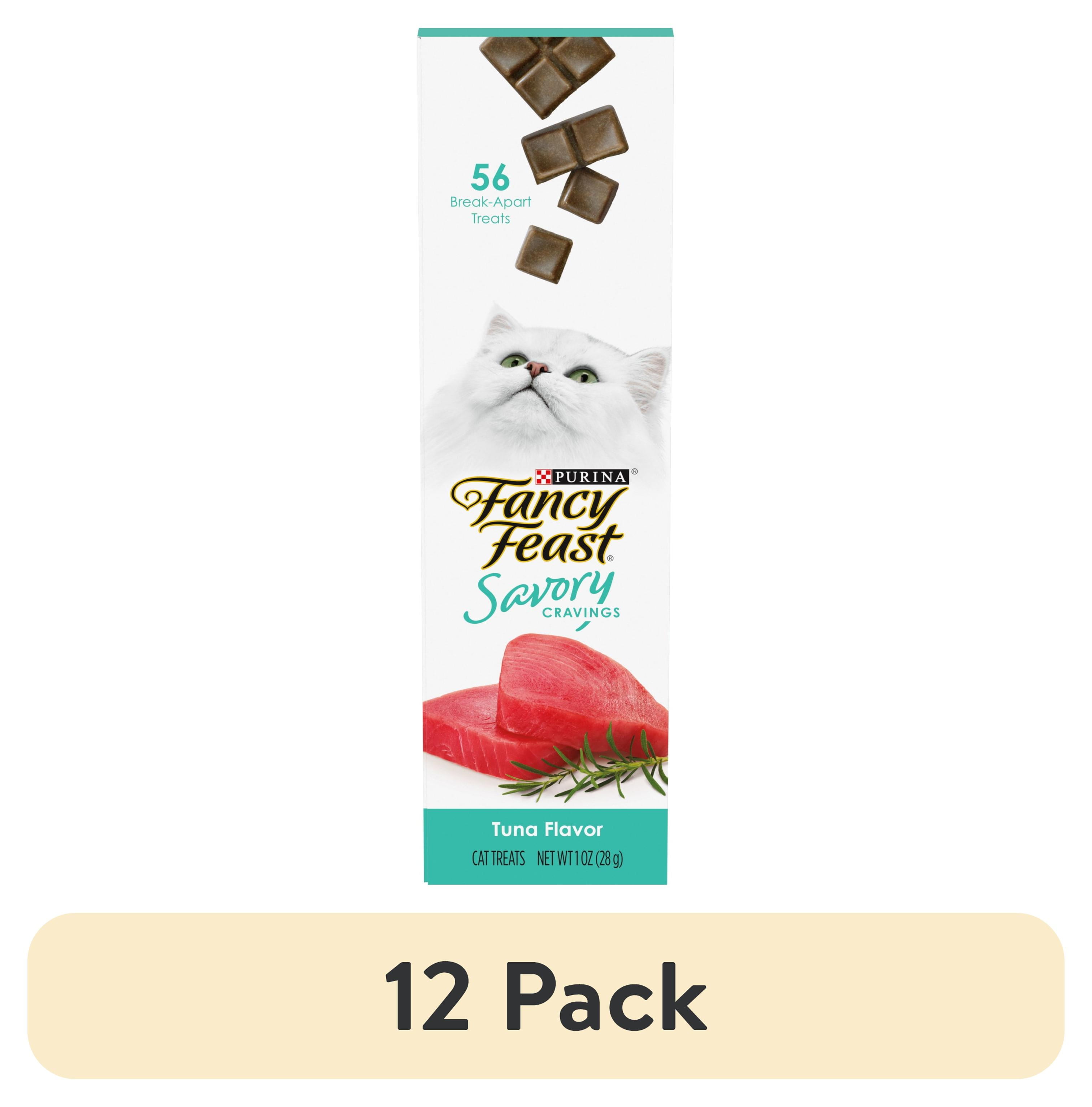(12 pack) Purina Fancy Feast Savory Cravings, Soft Cat Treats, Tuna, 1 oz Box