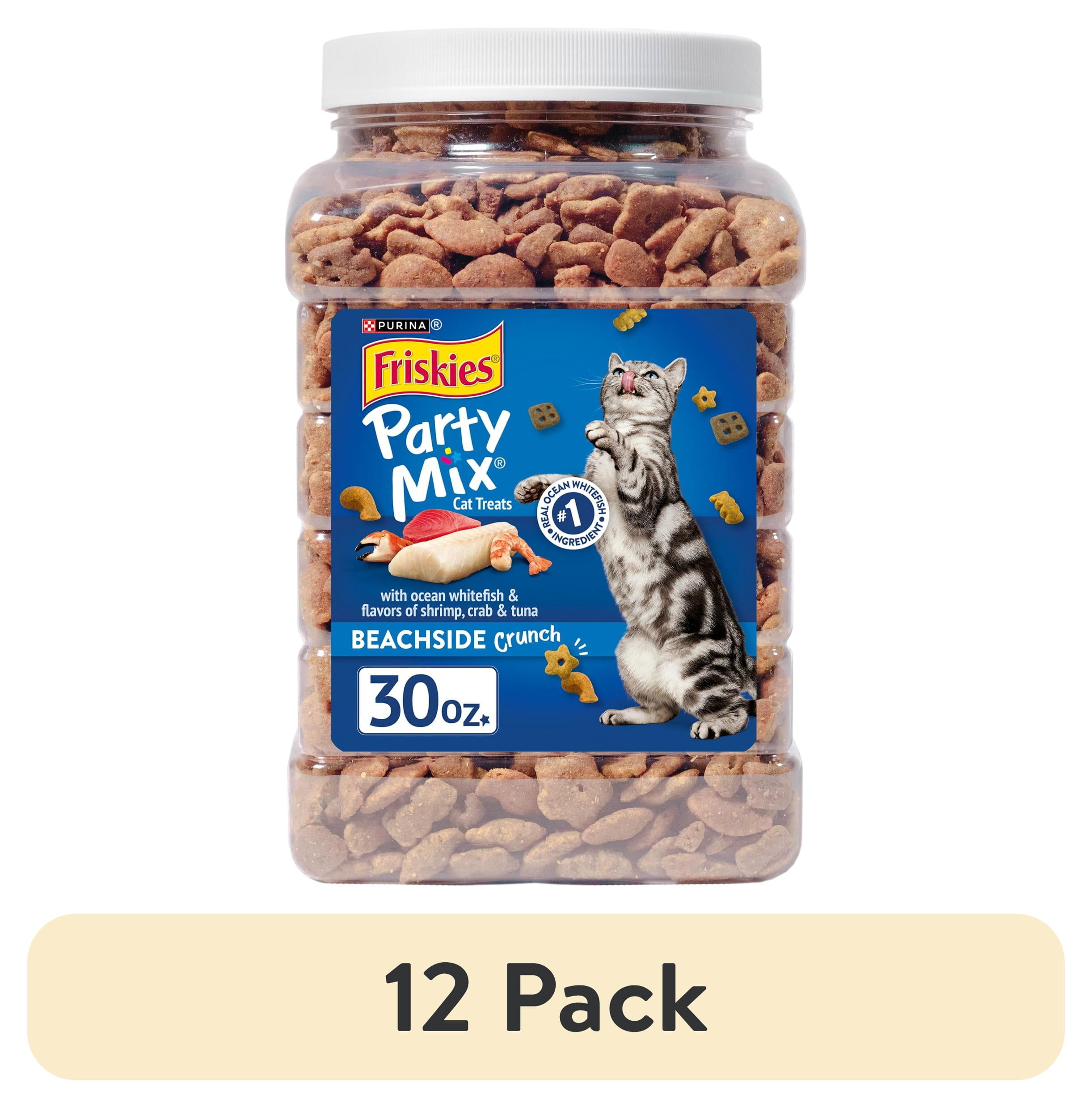 (12 pack) Purina Friskies Cat Treats, Party Mix Beachside Crunch, 30 oz, 2 Pack