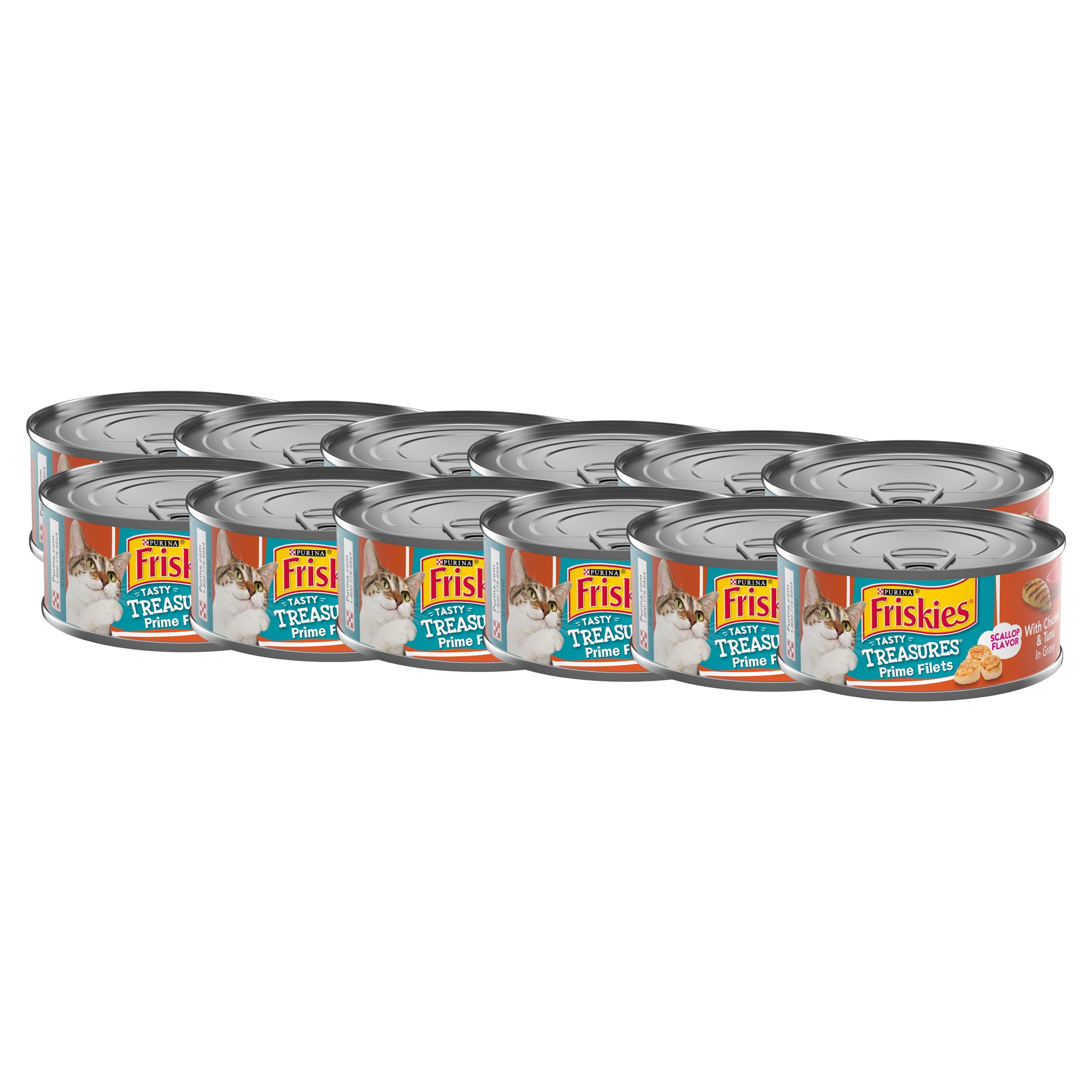 12 pack) Purina Friskies Chicken and Tuna, Wet Cat Food, 5.5 oz Cans -  Walmart.com