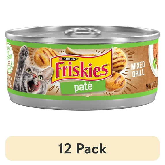 (12 pack) Purina Friskies Pate, Mixed Grill, Wet Cat Food, 5.5 oz Can