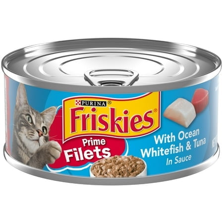 (12 pack) Purina Friskies Prime Filets, Ocean Whitefish and Tuna in Sauce, Wet Cat Food, 5.5 oz Can