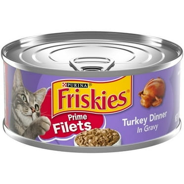 (12 pack) Purina Friskies Prime Filets Turkey Dinner in Gravy, Wet Cat Food, 5.5 oz Can