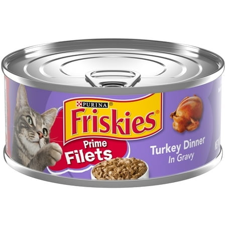 (12 pack) Purina Friskies Prime Filets, Turkey Dinner in Gravy, Wet Cat Food, 5.5 oz Can