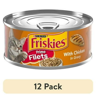 (12 pack) Purina Friskies Prime Filets With Chicken in Gravy, Wet Cat Food, 5.5 oz Can