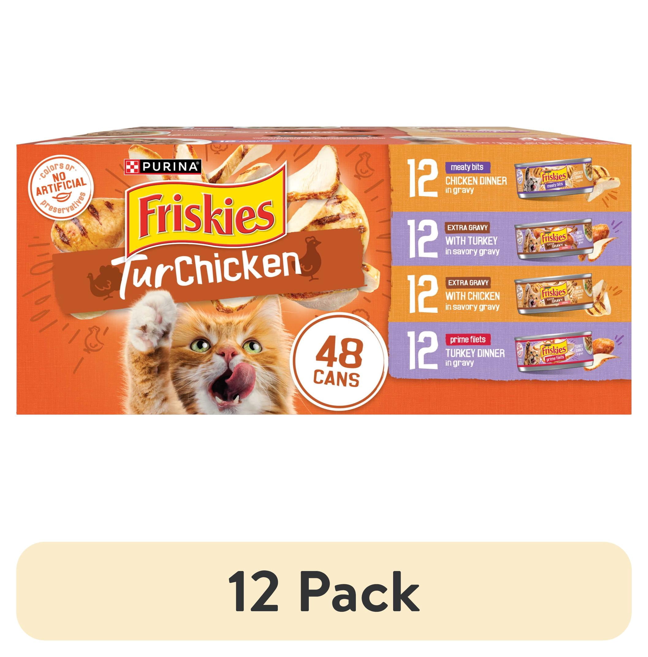 (12 pack) Purina Friskies Turchicken Gravy, Soft Variety Pack, Wet Cat Food, 5.5 oz Cans
