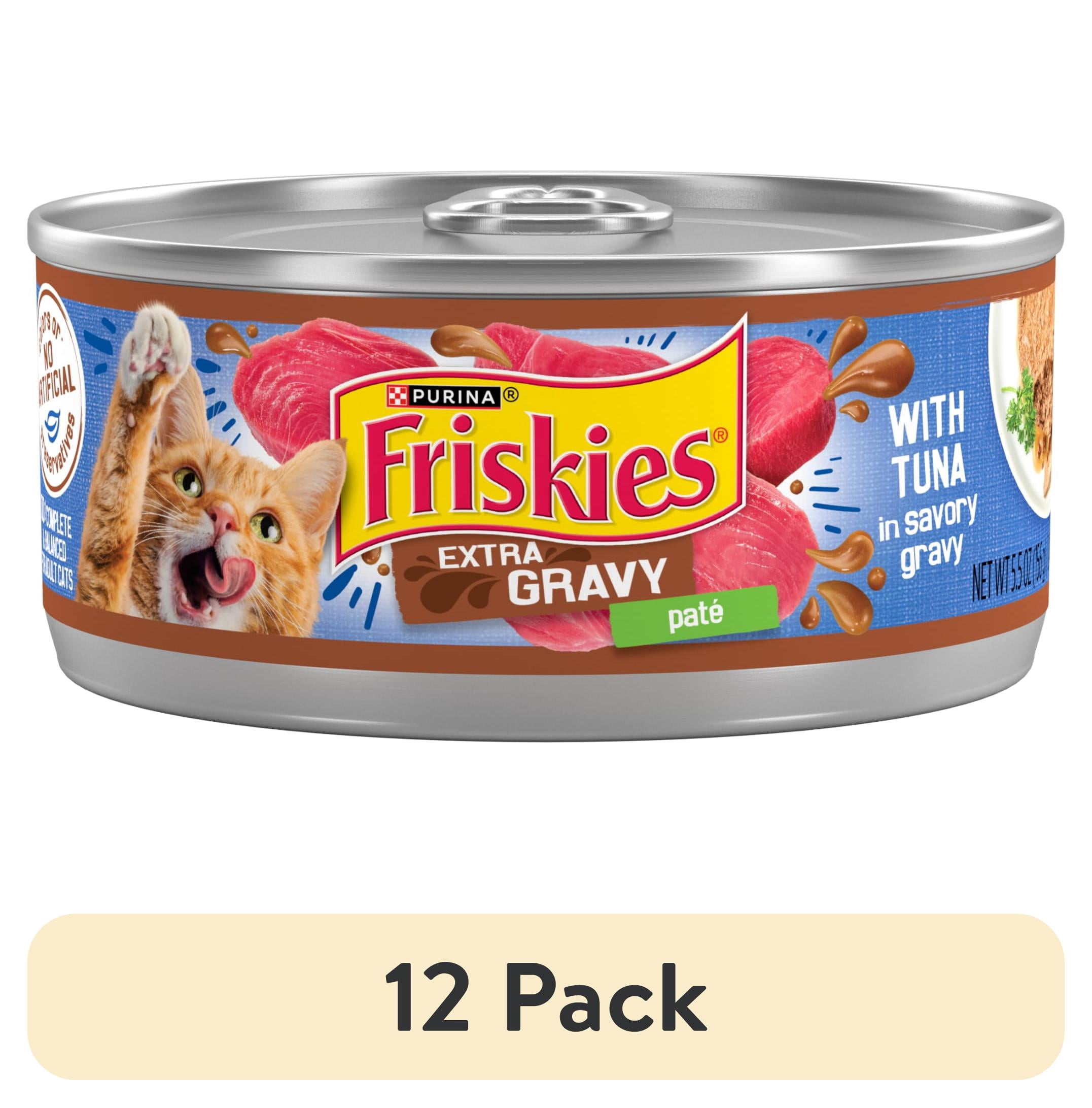 (12 pack) Purina Friskies Gravy Pate, Tuna, Wet Cat Food, 5.5 oz Can