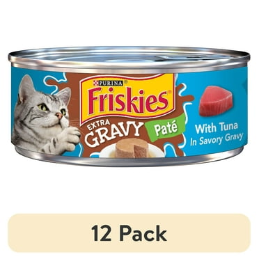 (12 pack) Purina Friskies Wet Cat Food Gravy Pate, Tuna, Wet Cat Food, 5.5 oz. Can
