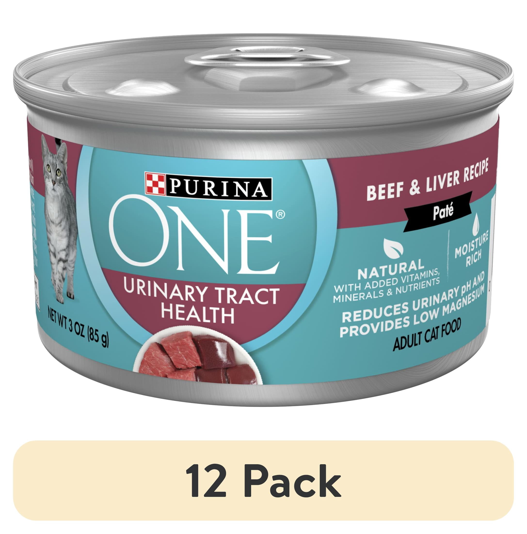 (12 pack) Purina ONE Urinary Tract Health, Soft Beef & Liver, Wet Cat Food, 3 oz Can