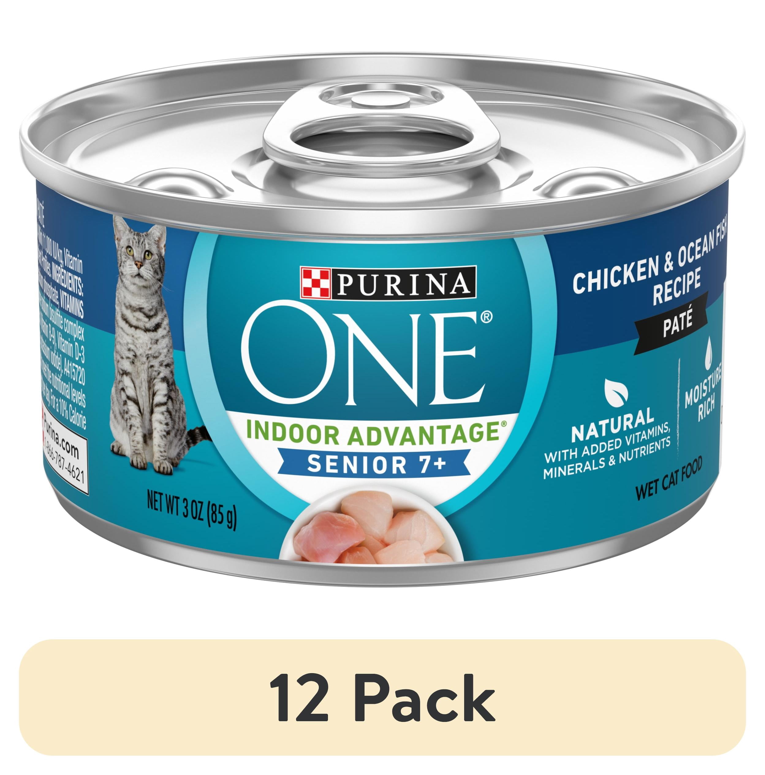 (12 pack) Purina One Indoor Advantage, Chicken & Oceanfish, Wet Cat Food for Adult Cats, 3 oz Can