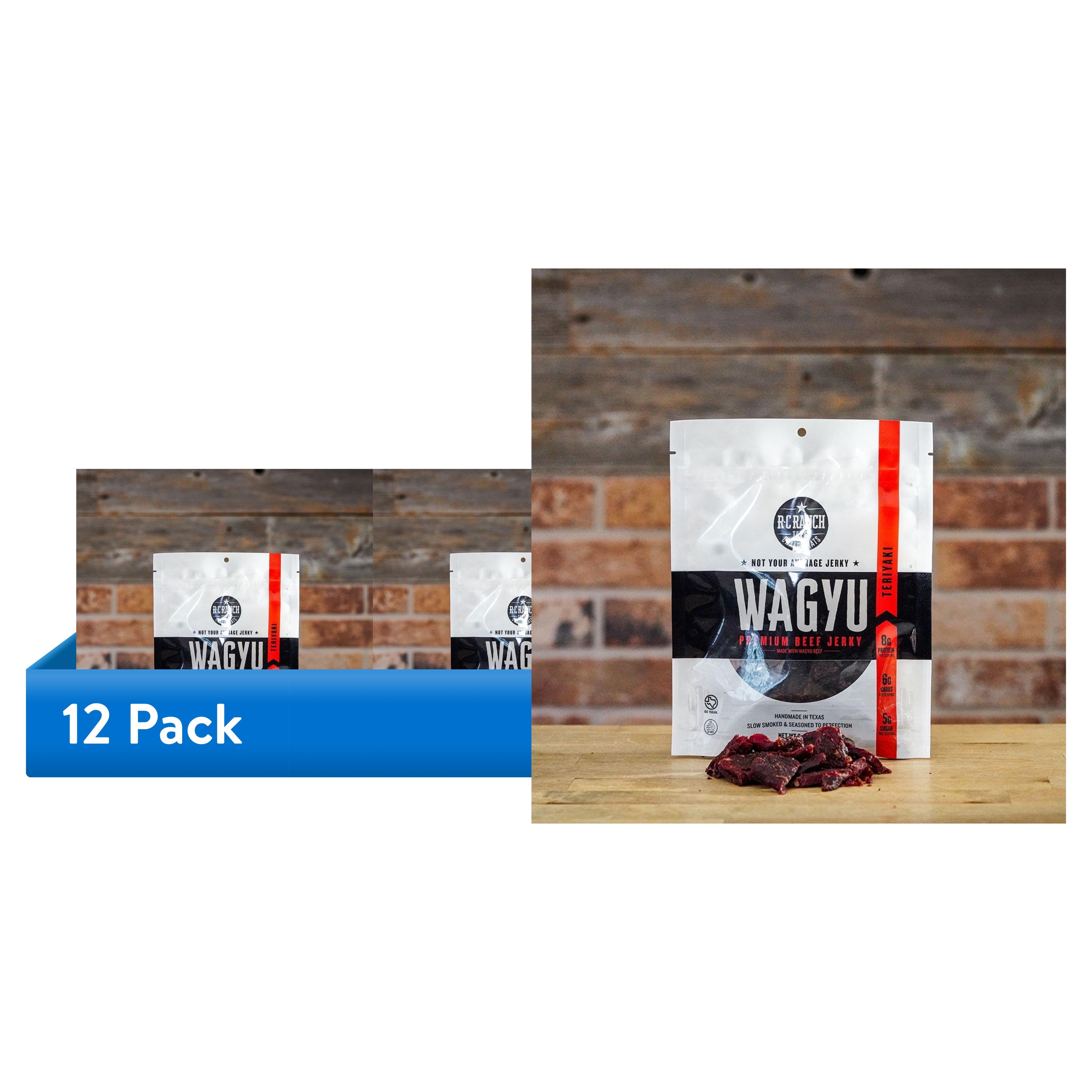 (12 pack) R-C Ranch Wagyu Beef Jerky-Original, 3oz Bag