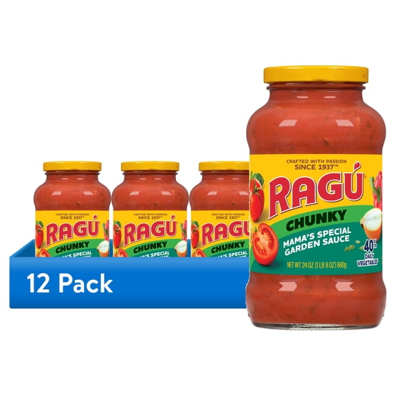 (12 pack) RAGU Chunky Mamas Special Garden Pasta Sauce, 24 oz
