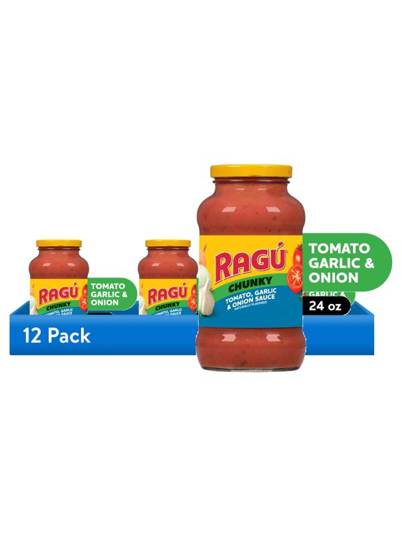 (12 pack) RAGU Chunky Tomato Garlic and Onion Pasta Sauce, 24 oz