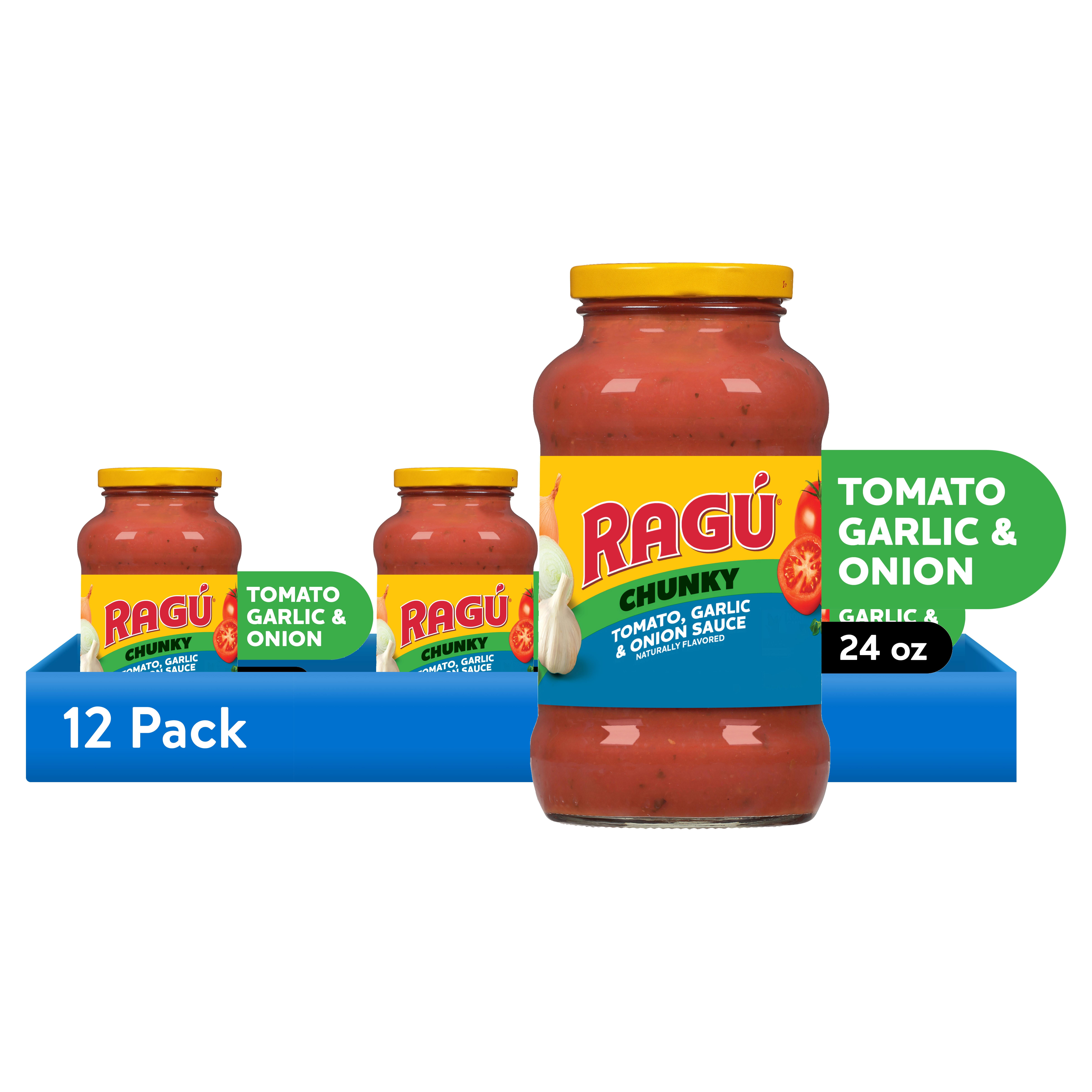 (12 pack) RAGU Chunky Tomato Garlic and Onion Pasta Sauce, 24 oz