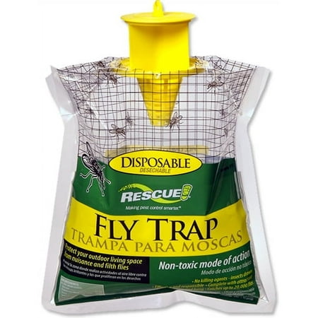 (12 pack) RESCUE! Outdoor Disposable Hanging Fly Trap, 1 Resin Trap