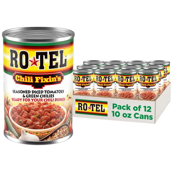 (12 pack) ROTEL Chili Fixin's Diced Tomatoes & Green Chilies, 10 oz
