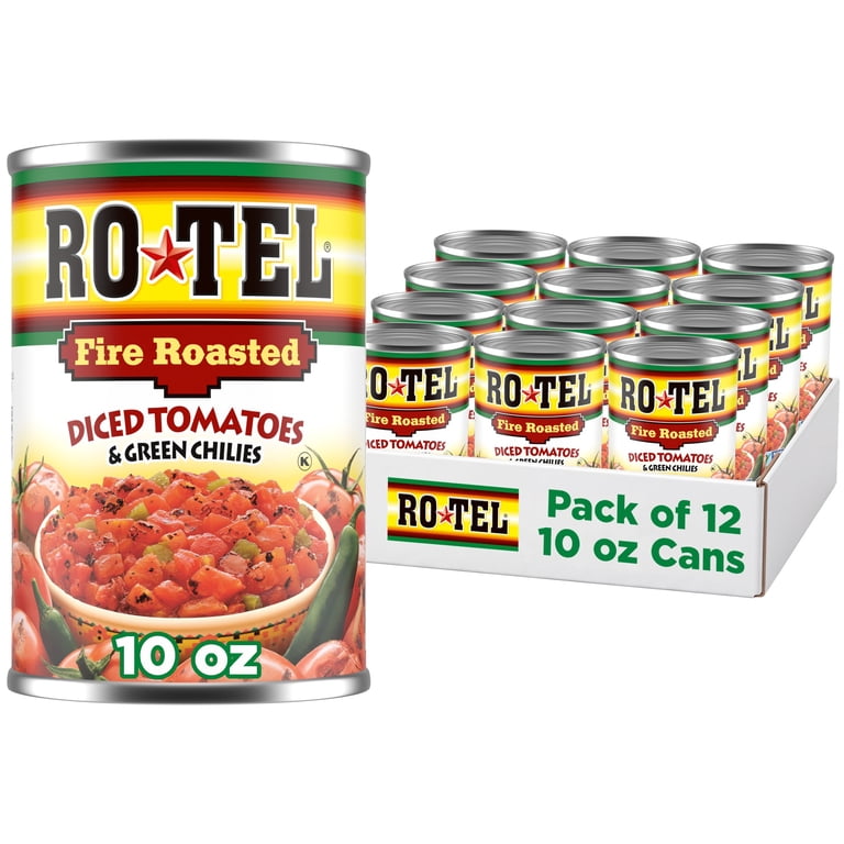ROTEL Fire Roasted Diced Tomatoes and Green Chilies, 12 pack