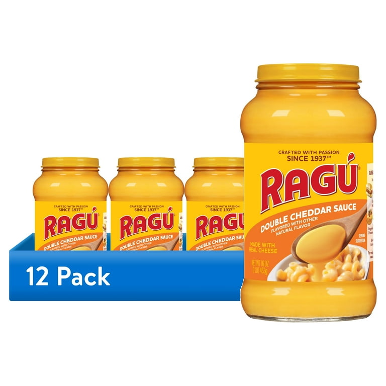 12 pack) RAGU Double Cheddar Cheese Sauce, 16 oz, for Pasta Sauce