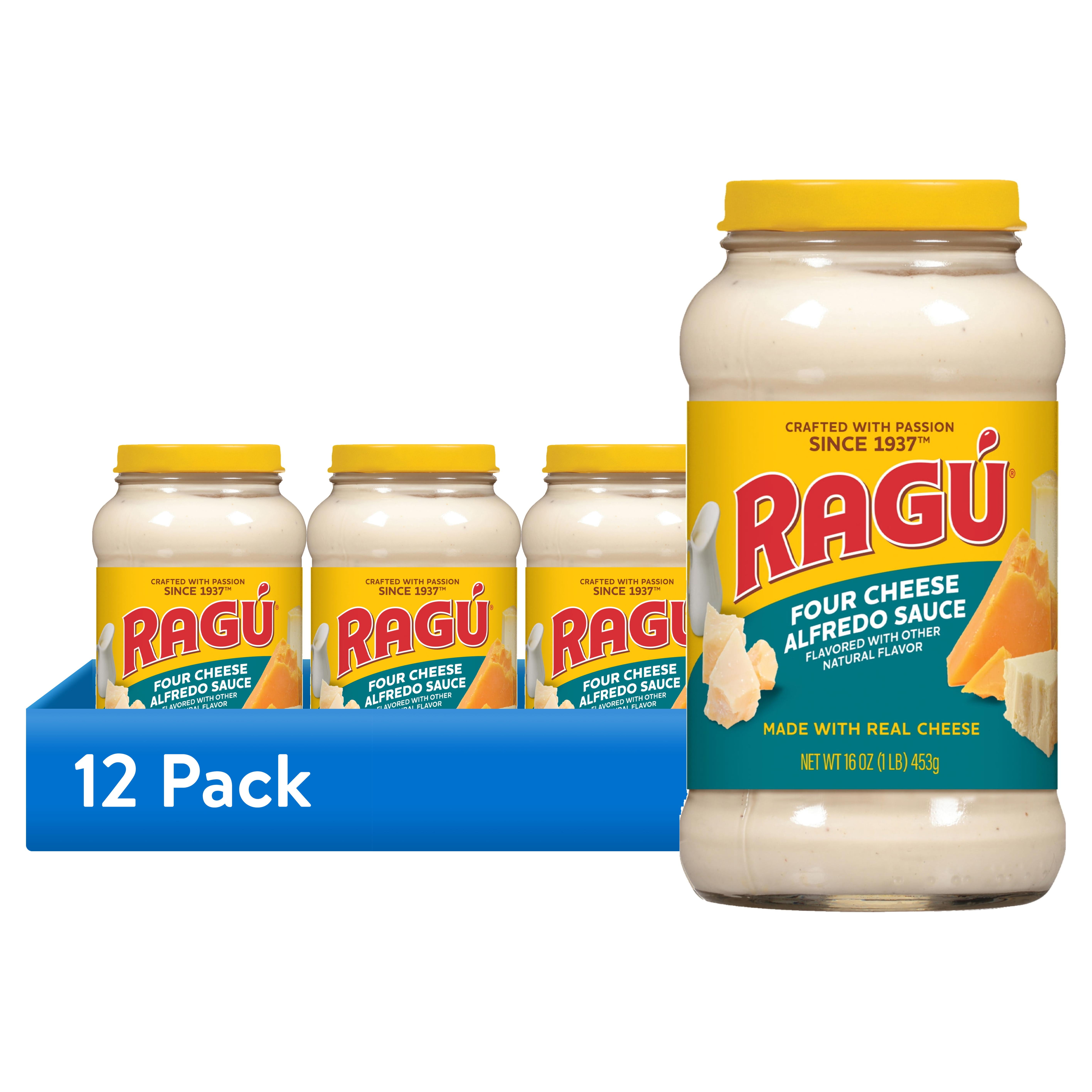 (12 pack) RAGU Four Cheese Alfredo Pasta Sauce, Made with Real Cheese, 16 oz