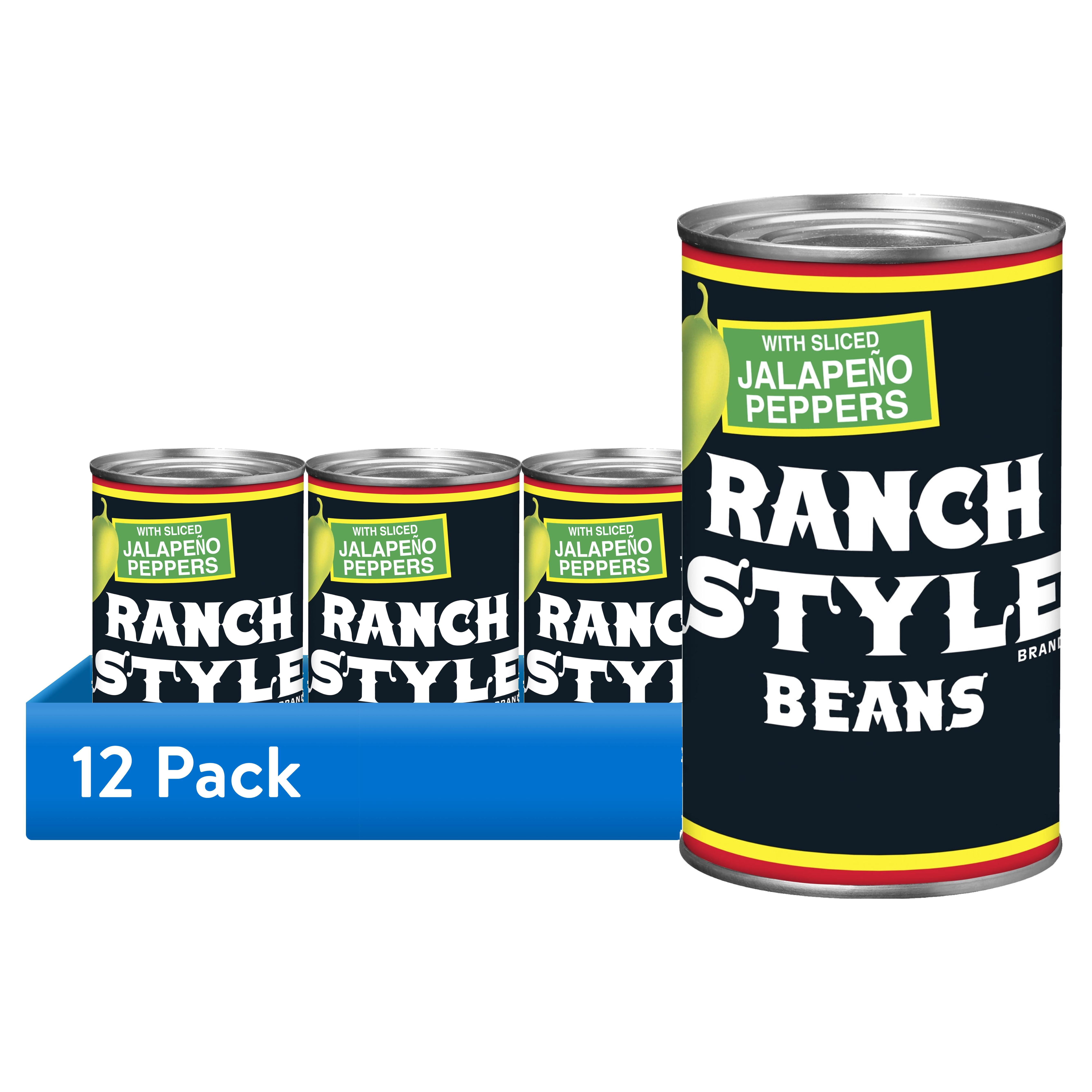 12 pack) Ranch Style Beans With Sliced Jalapeno Peppers, Canned