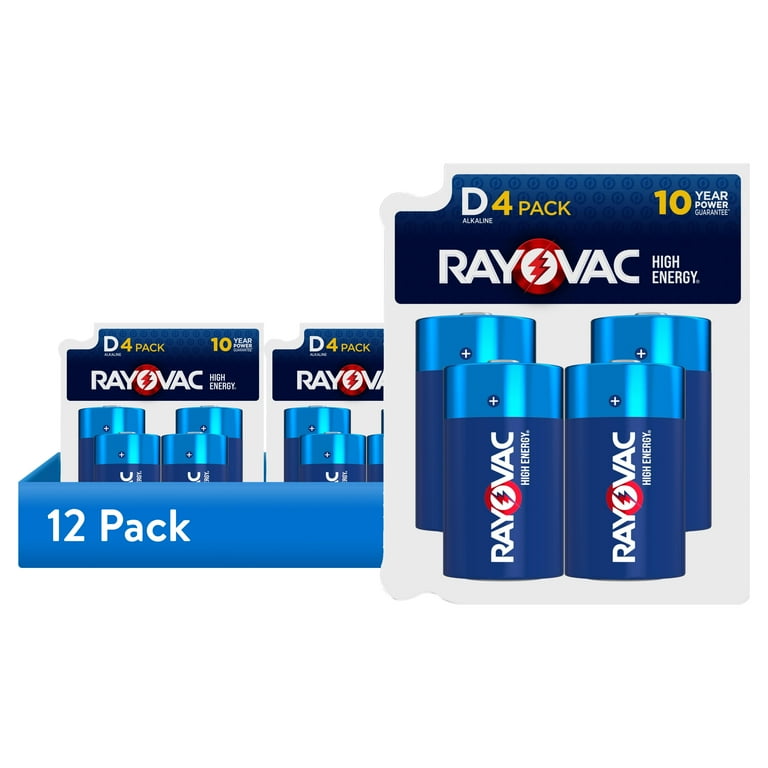 12 pack) Rayovac High Energy D Batteries (4 Pack), Alkaline D Cell