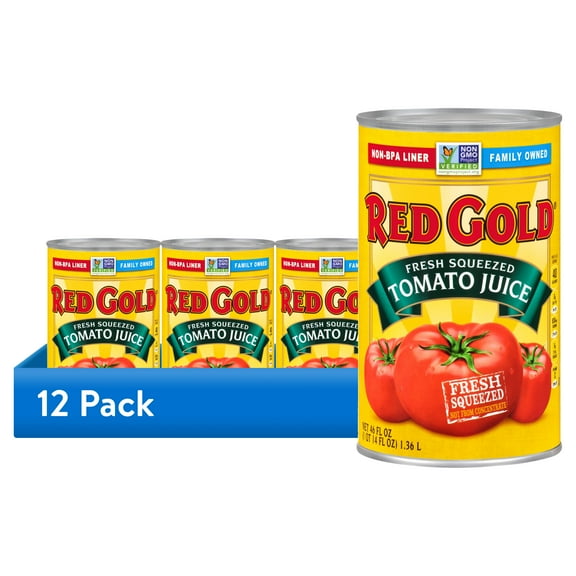 (12 pack) Red Gold Fresh Squeezed Tomato Juice, 46 oz Can