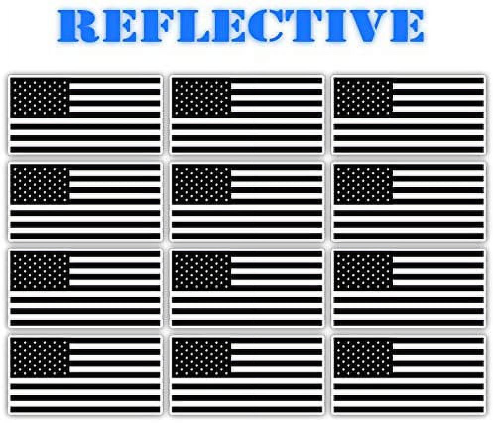 3-Pack American Flag Reflective Decals – 3M Reflective Stickers For Hard Hats, Helmets, Cars & More, 3" Size 5 thumbnail image