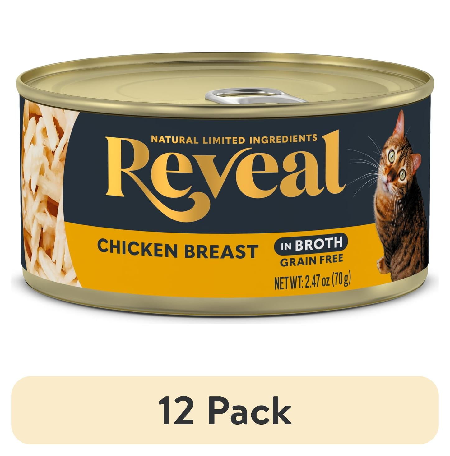 (12 pack) Reveal Natural Wet Cat Food, Chicken Breast in Broth, 2.47 oz ...