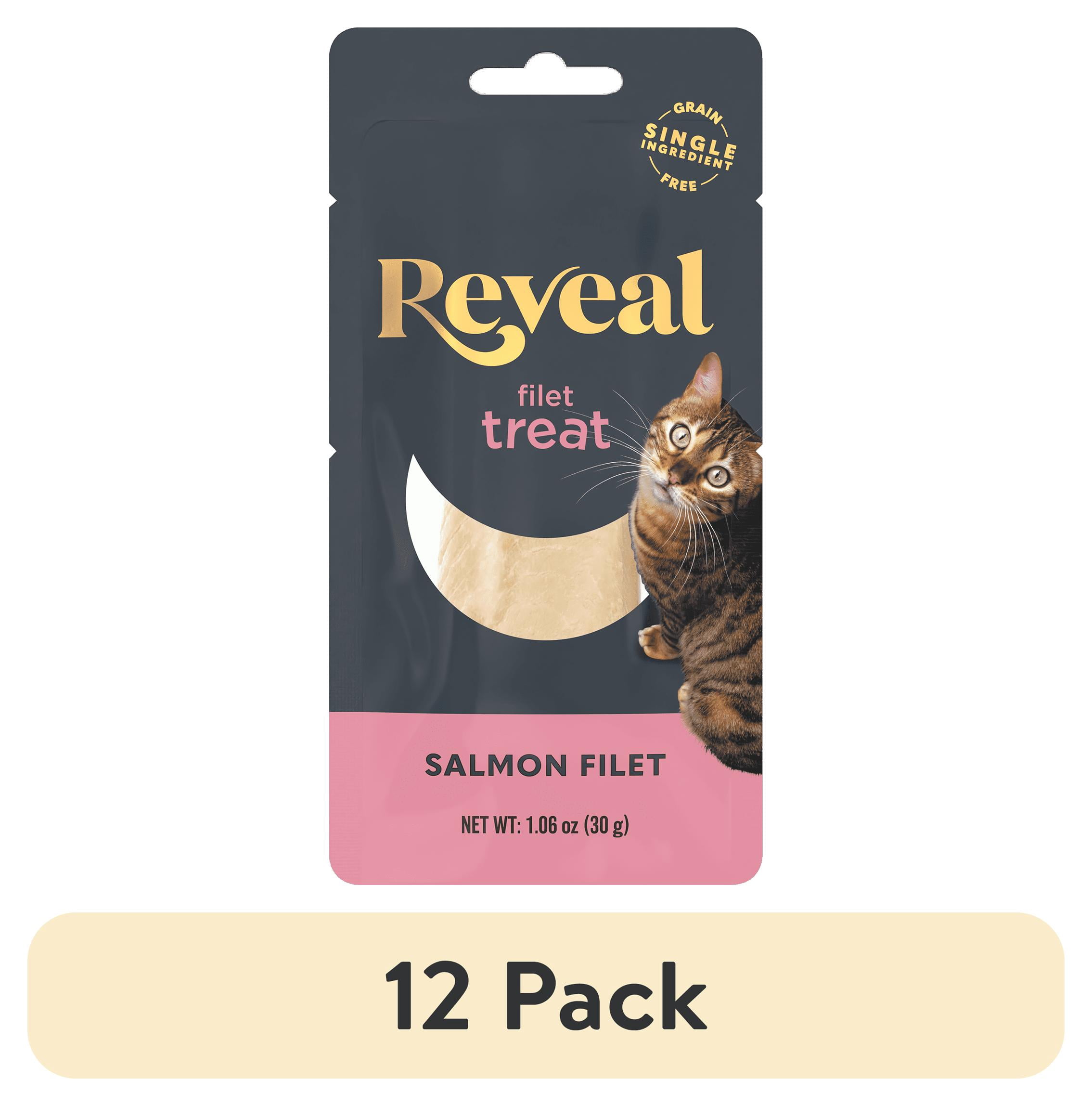(12 pack) Reveal Pet Food Natural Cat Treats Whole Salmon Loin 1.06oz