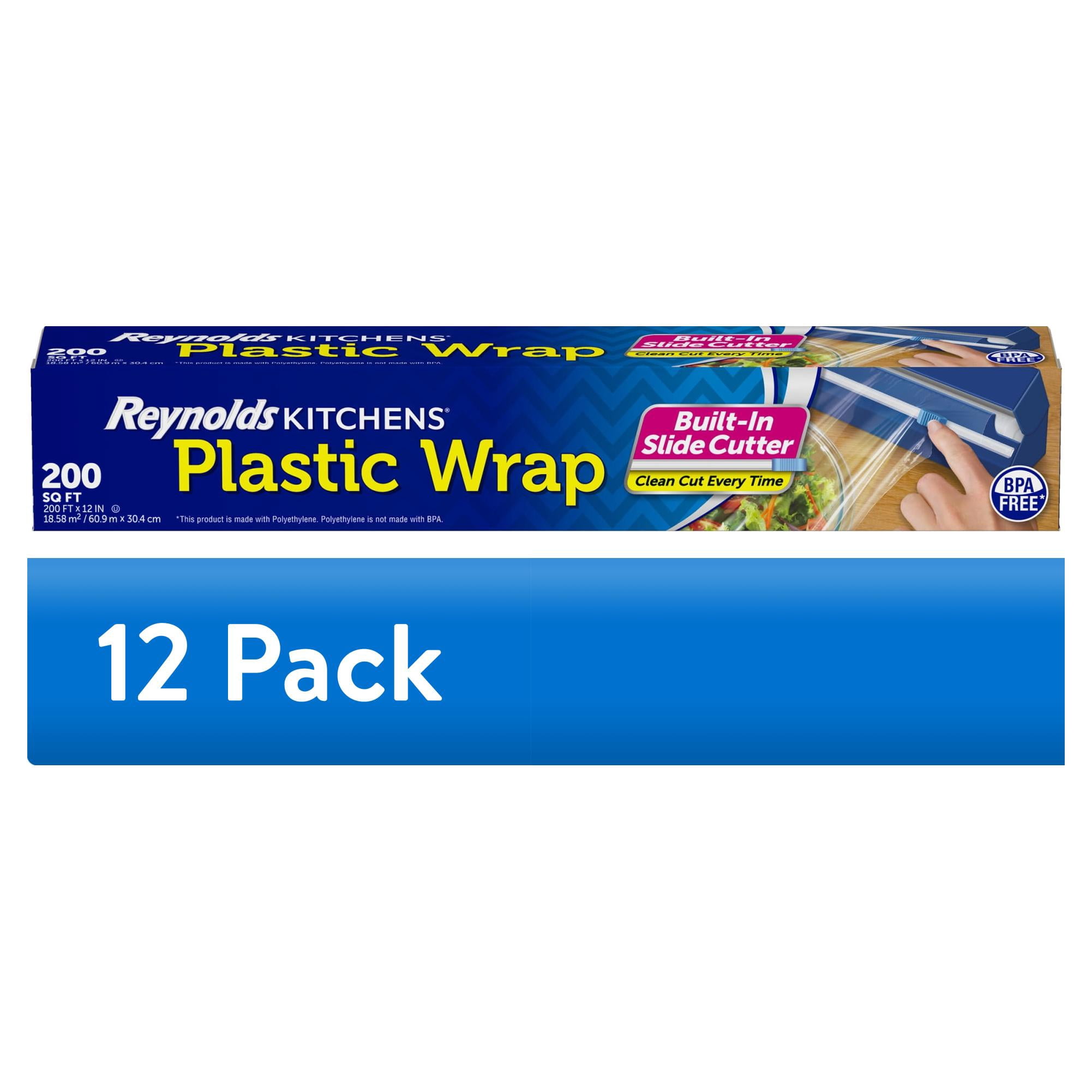 (12 pack) Reynolds Kitchens Quick Cut Plastic Wrap, 200 square feet