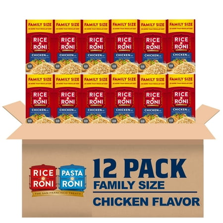 (12 pack) Rice-A-Roni Chicken Rice & Vermicelli Mix Packaged Meal, Family Size, Shelf-stable 13.8 oz Box