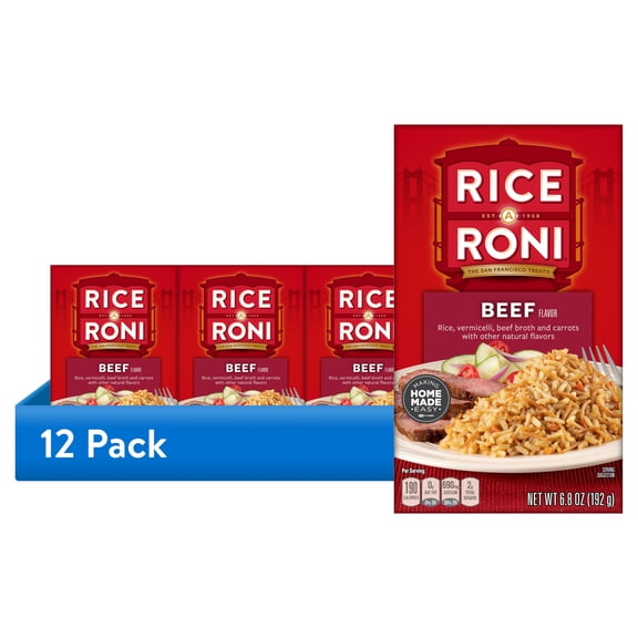 (12 pack) Rice A Roni Rice Vermicelli Beef Broth And Carrots Beef Flavor 6.8 oz.