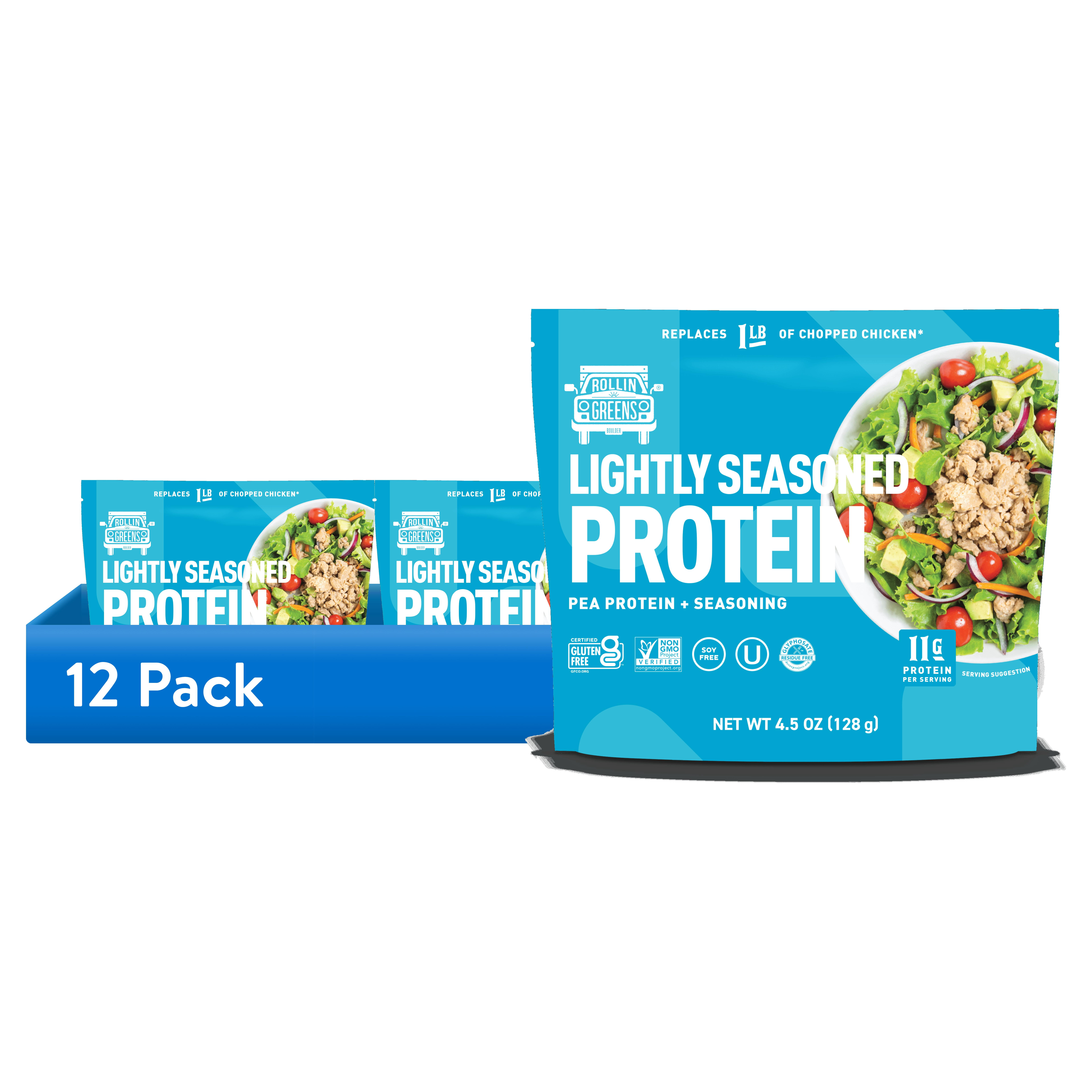 (12 pack) RollinGreens Plant-Based Classic CHIC'KEN Chopped, 4.5 oz Pouch, 1 Count
