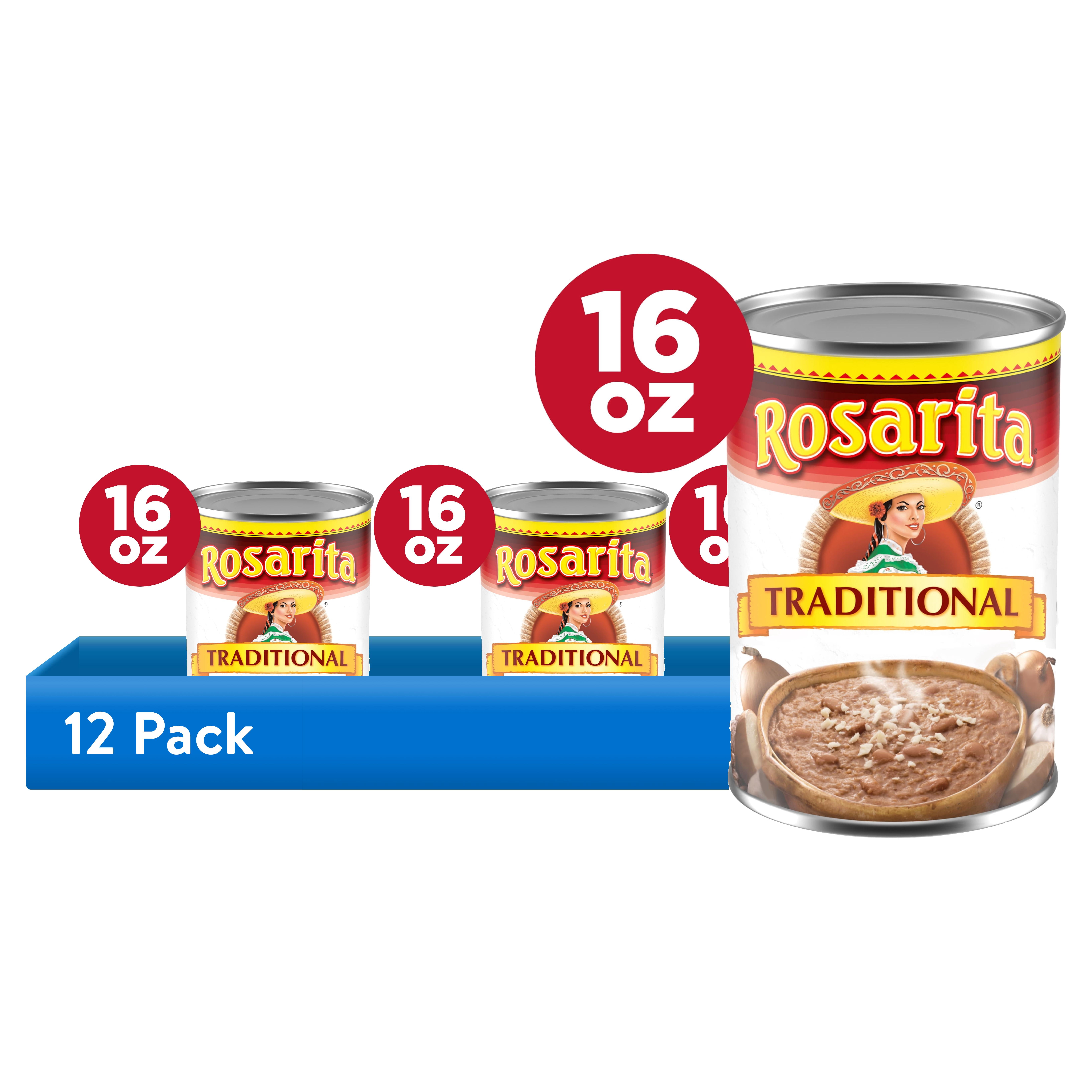 (12 pack) Rosarita Traditional Refried Beans, 16 oz.