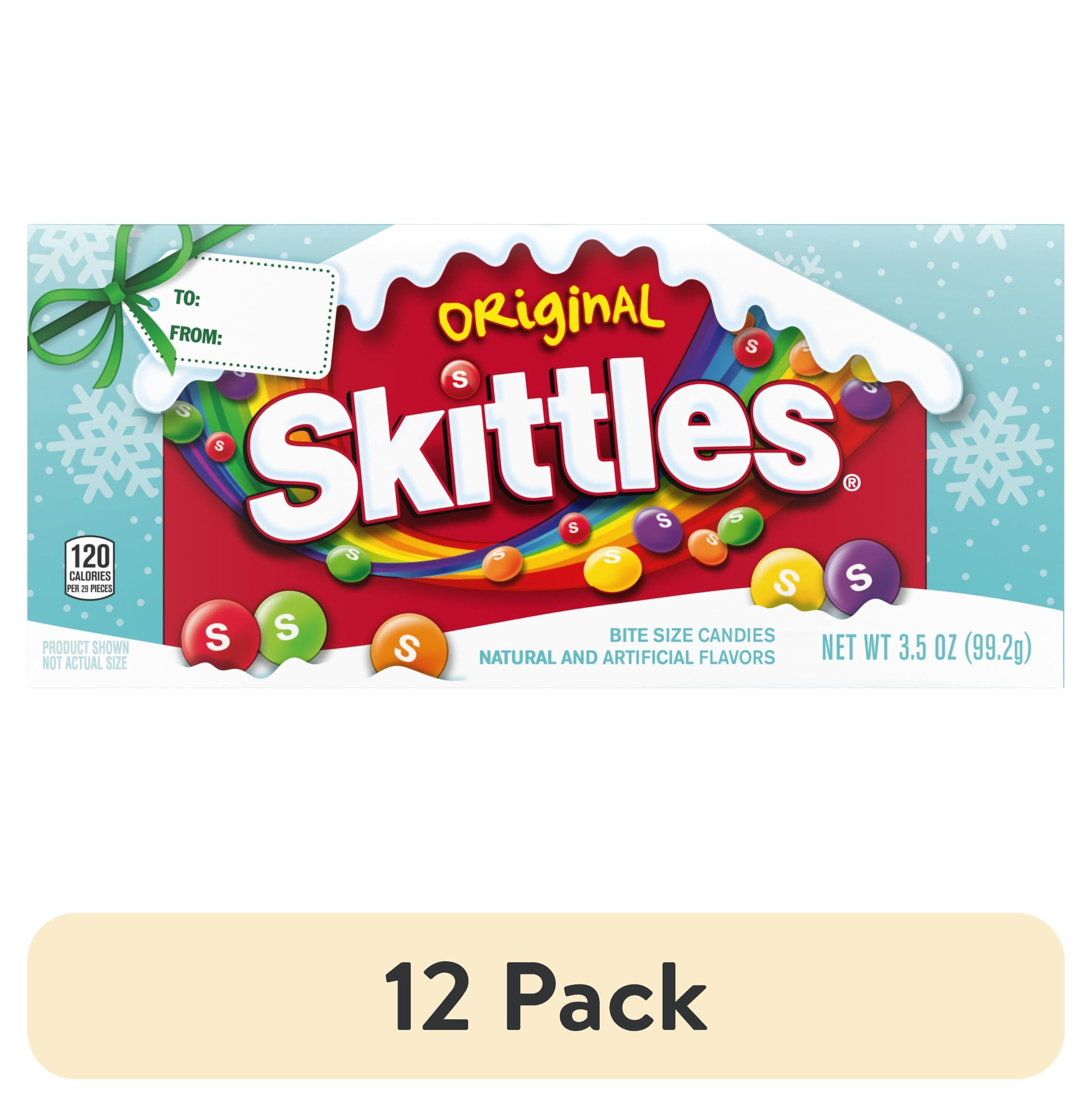 (12 pack) Skittles Original Chewy Christmas Candy Holiday Theater Box - 3.5 oz