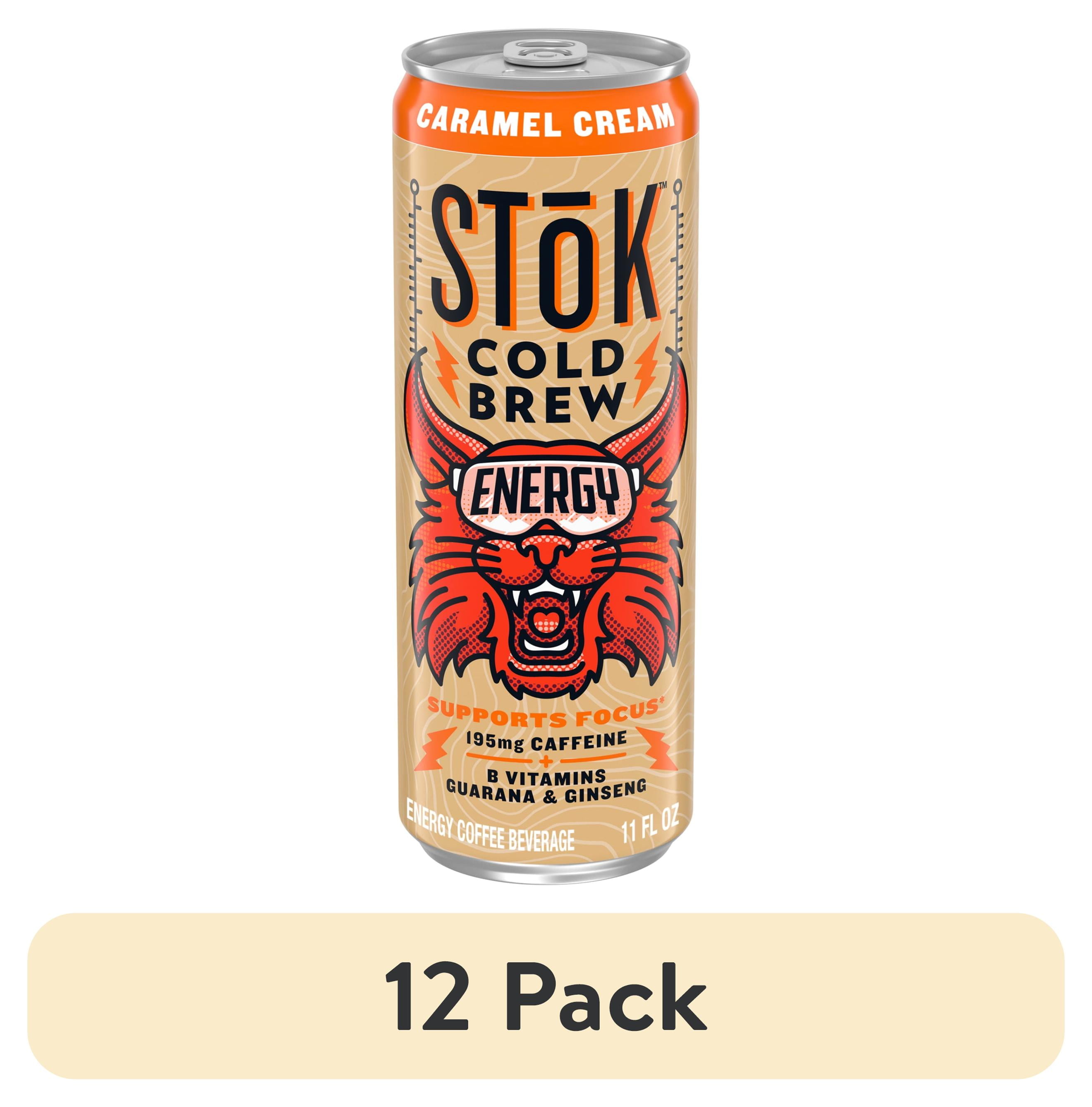 (12 pack) SToK Cold Brew Energy Caramel Cream Canned Coffee Drink, 11 fl oz