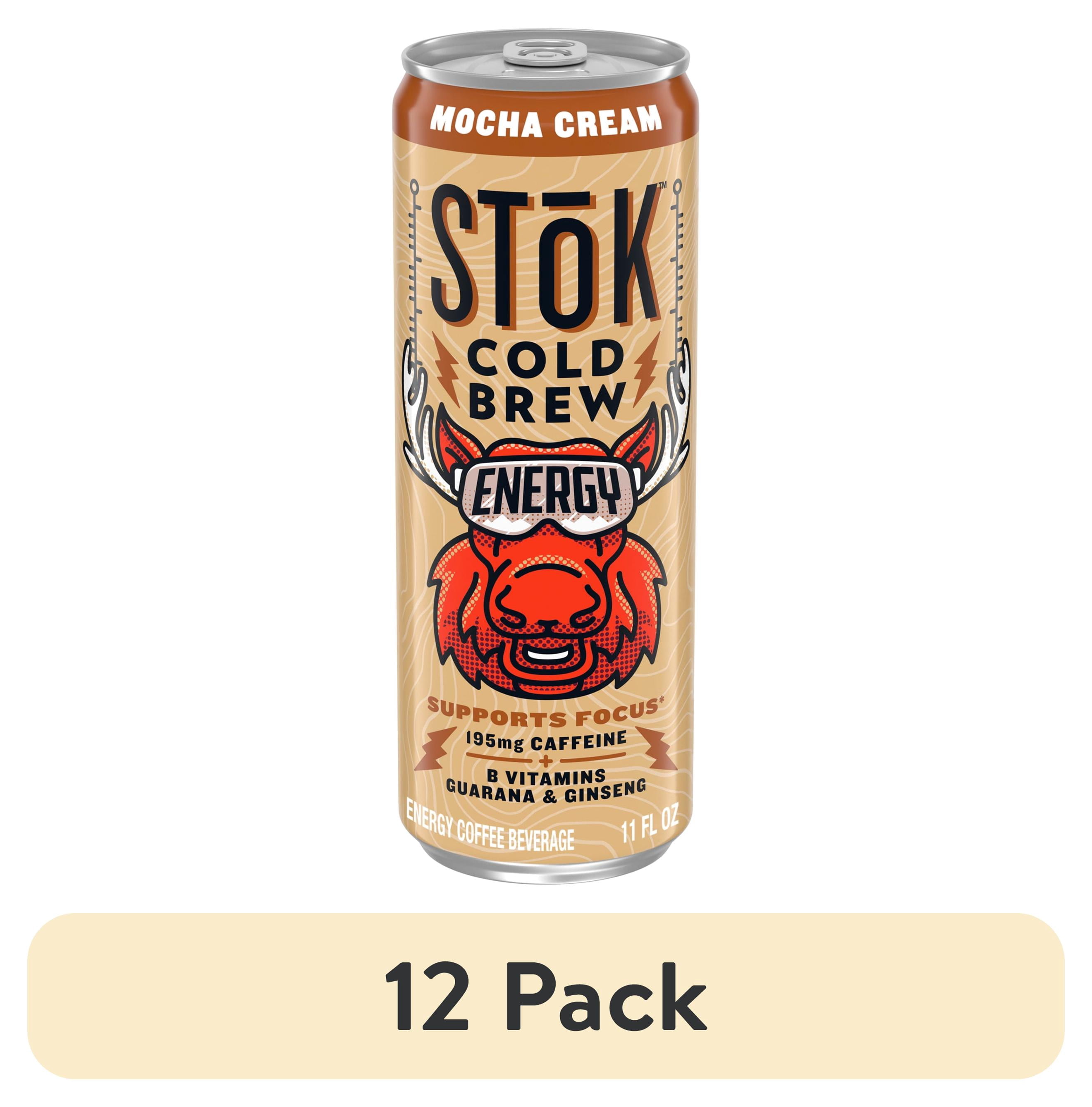(12 pack) SToK Cold Brew Energy Mocha Cream Canned Coffee Drink, 11 fl oz