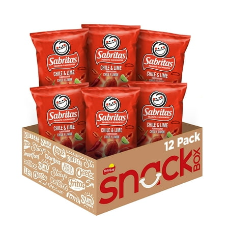 (12 pack) Sabritas Chile and Lime Flavored Peanuts, 7 oz Bag