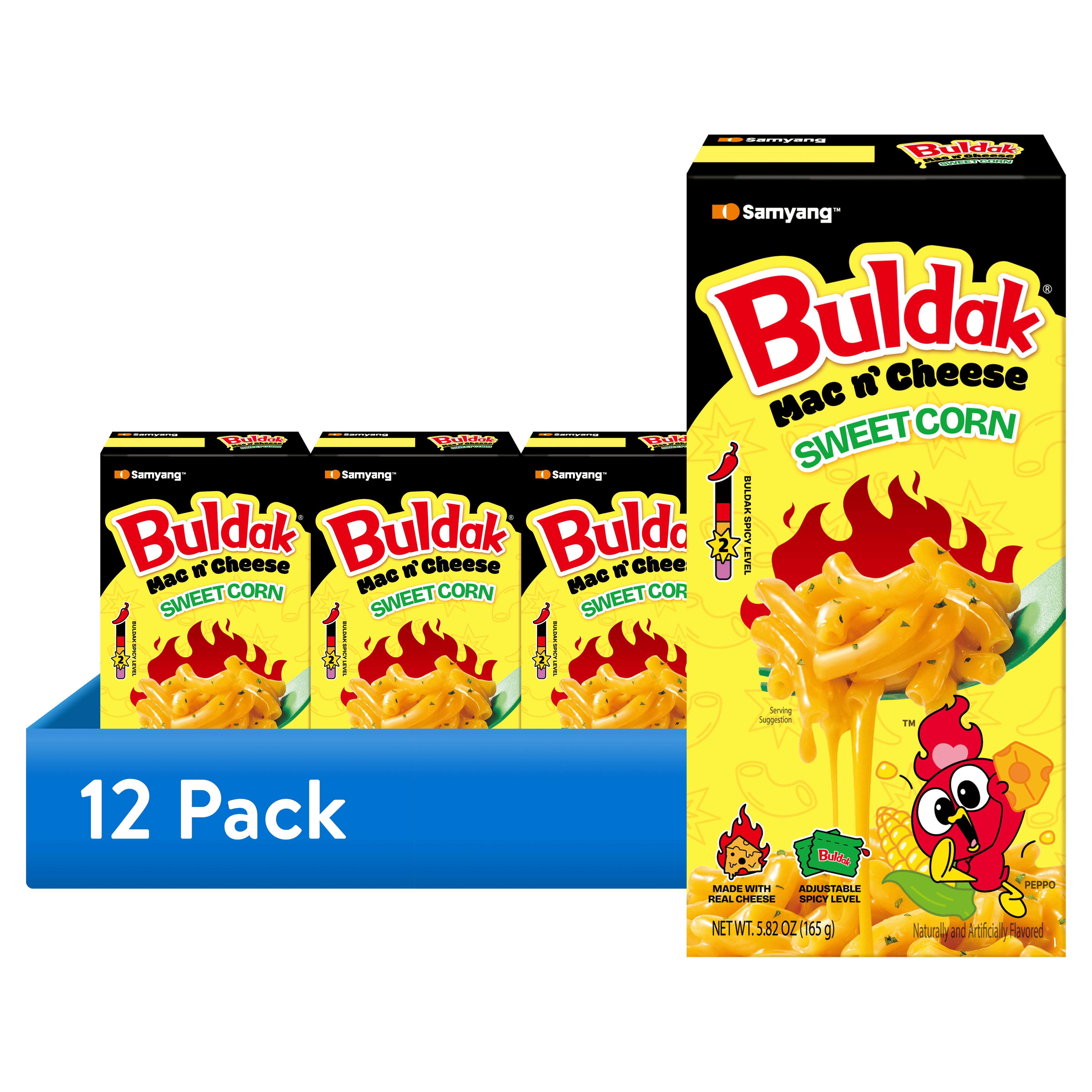 (12 pack) Samyang Buldak Sweet Corn Mac & Cheese, No Milk Required, 5.82 oz Box