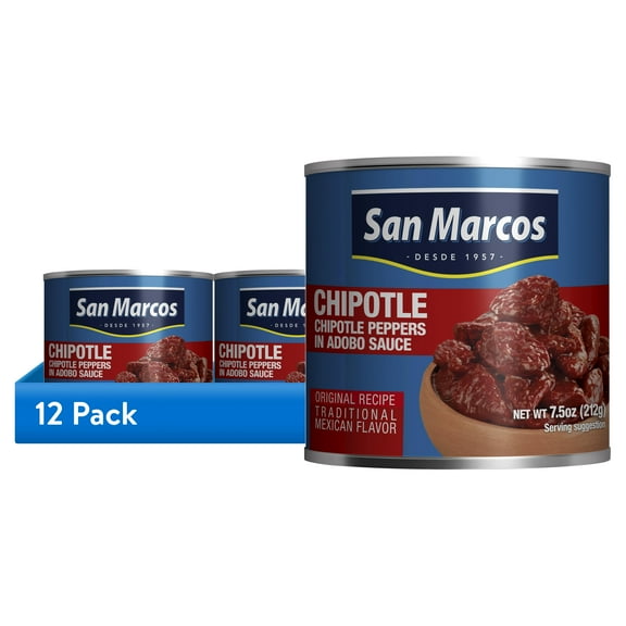 (12 pack) San Marcos Peppers Chipotle, 7.5 oz Can