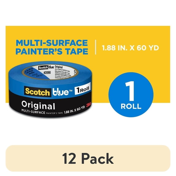 (12 pack) Scotch Blue Painter's Tape, 1.88 in. x 60 yd., 1 Pack, Original Multi-Surface, Paint Supplies
