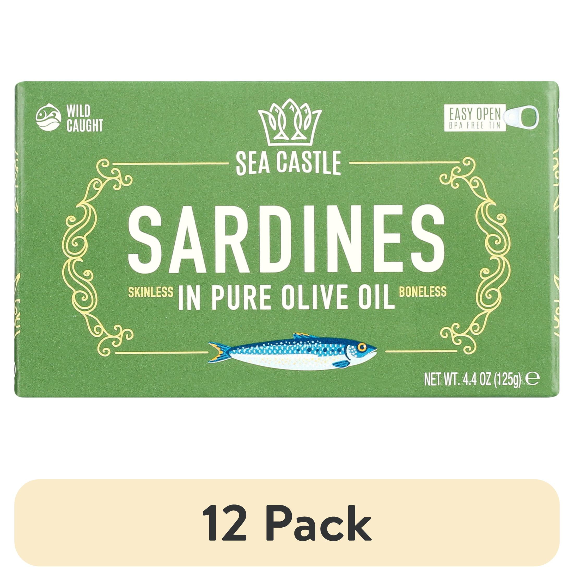 (12 pack) Sea Castle Sardines in Olive Oil, 4.375 oz, Kosher