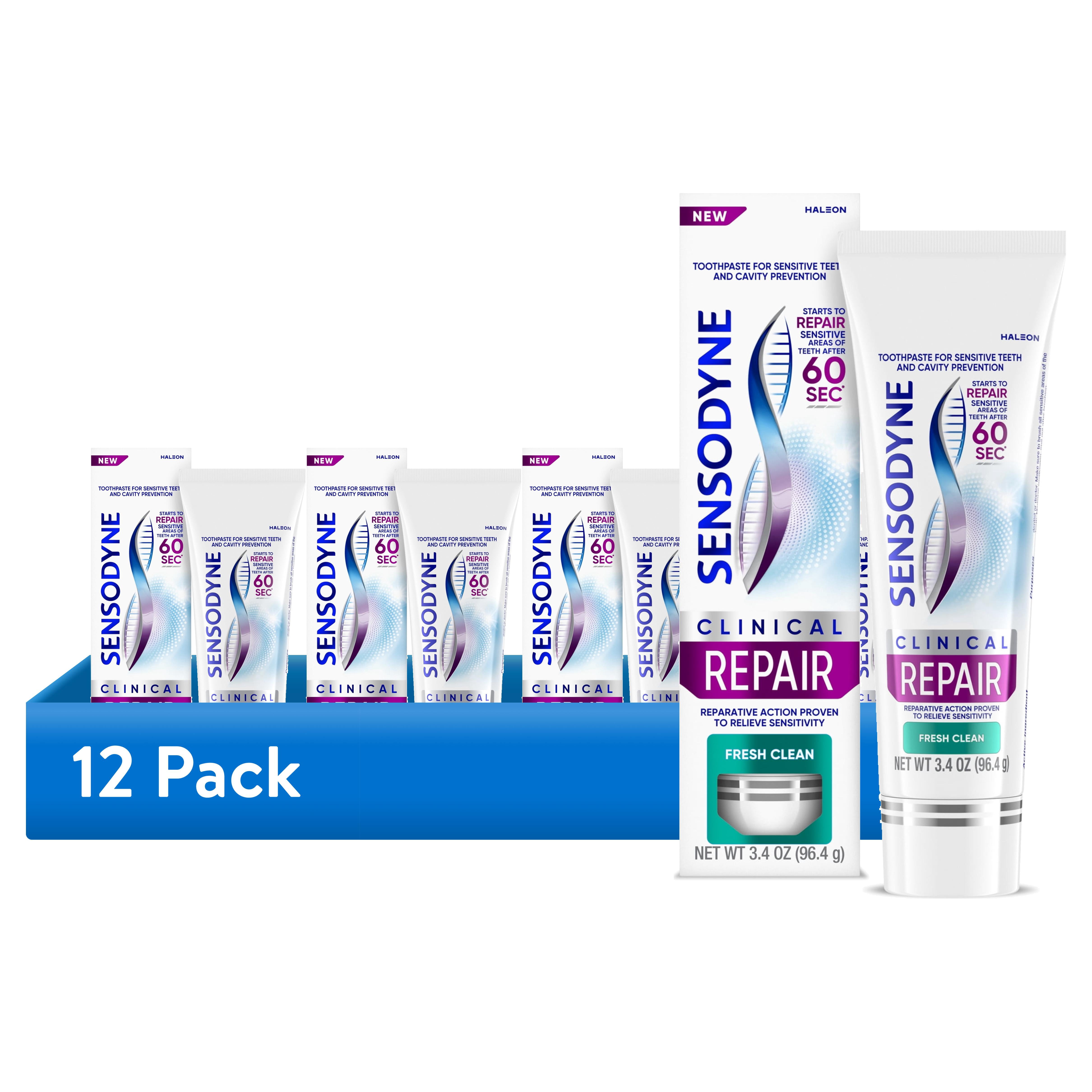 (12 pack) Sensodyne Clinical Repair Fresh Clean Toothpaste for Sensitivity Relief, 3.4 Oz