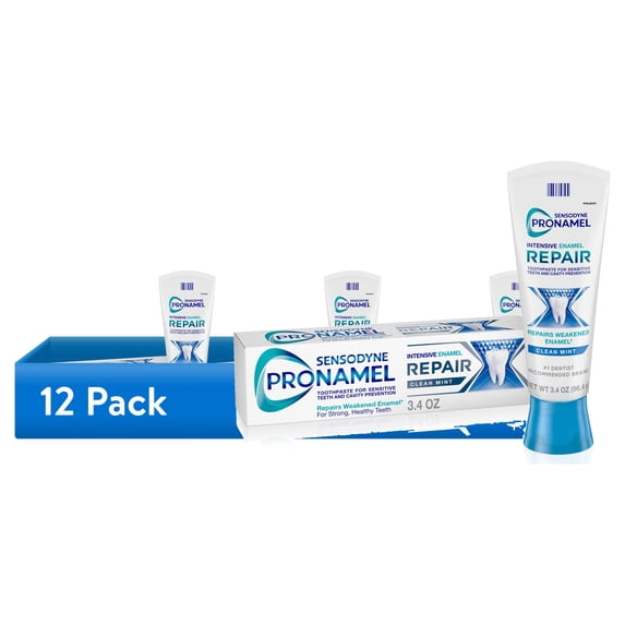 (12 pack) Sensodyne Pronamel Intensive Enamel Repair Sensitive Toothpaste, Clean Mint, 3.4 oz, for Adults