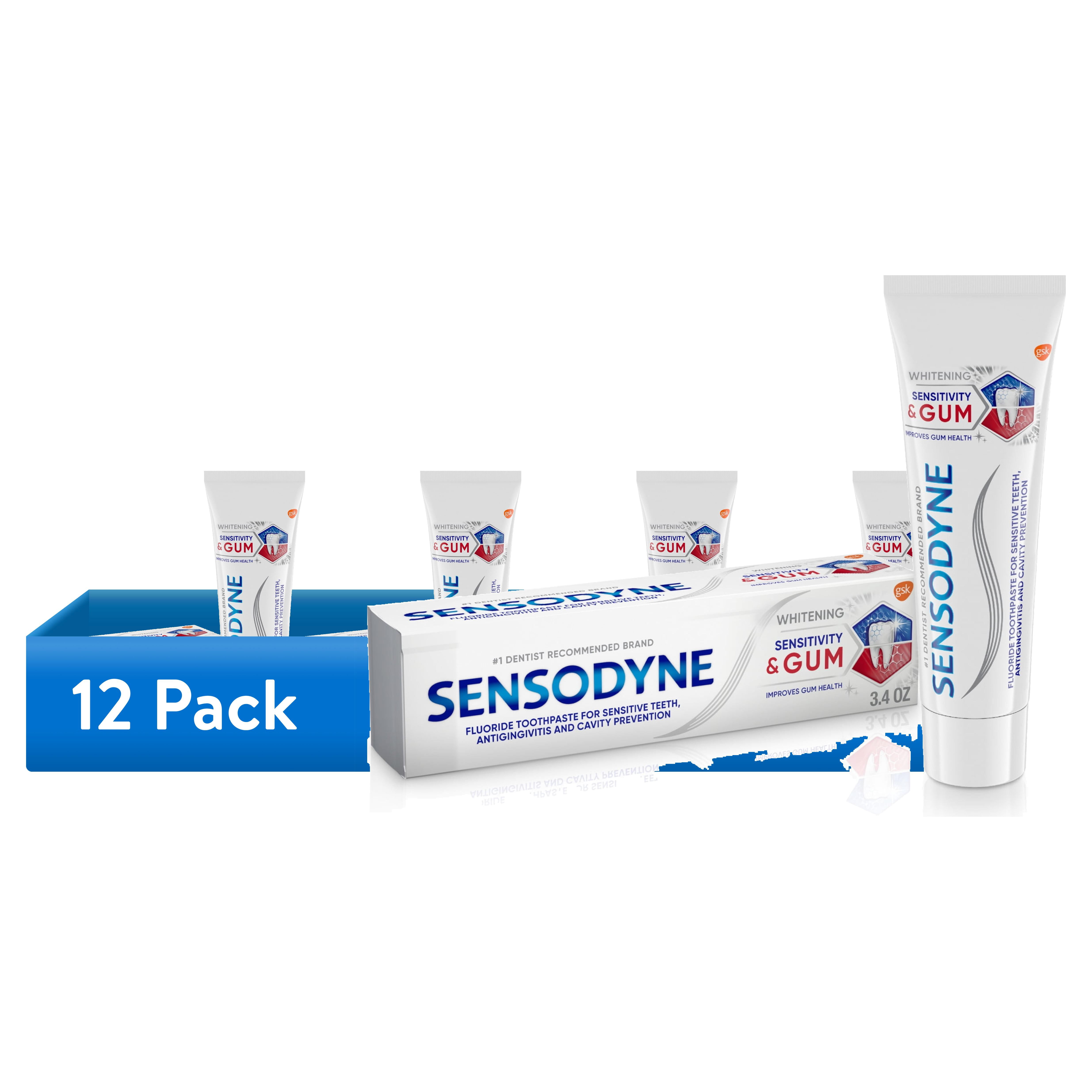 (12 pack) Sensodyne Sensitivity & Gum Whitening Toothpaste, Mint, 3.4 oz, for Adults