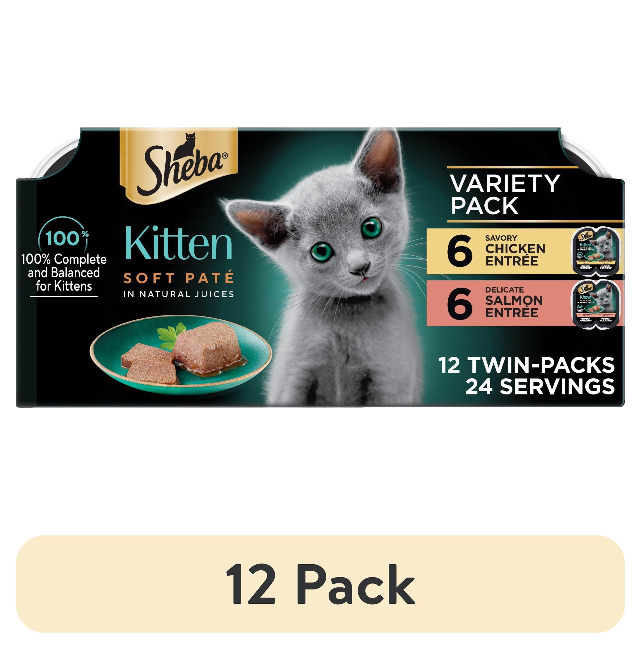 (12 pack) Sheba Perfect Portions Kitten Wet Cat Food Variety Pack, 2.6 Oz Twin-Pack Trays (12 Pack)