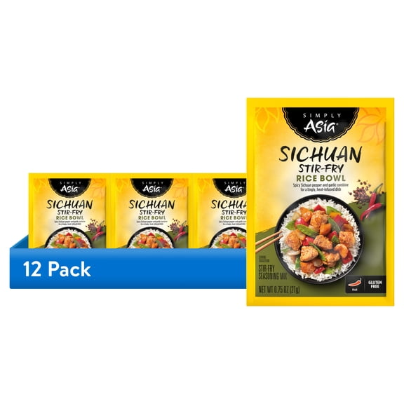 (12 pack) Simply Asia Sichuan Stir-Fry Seasoning Mix, 0.75 oz Pouch