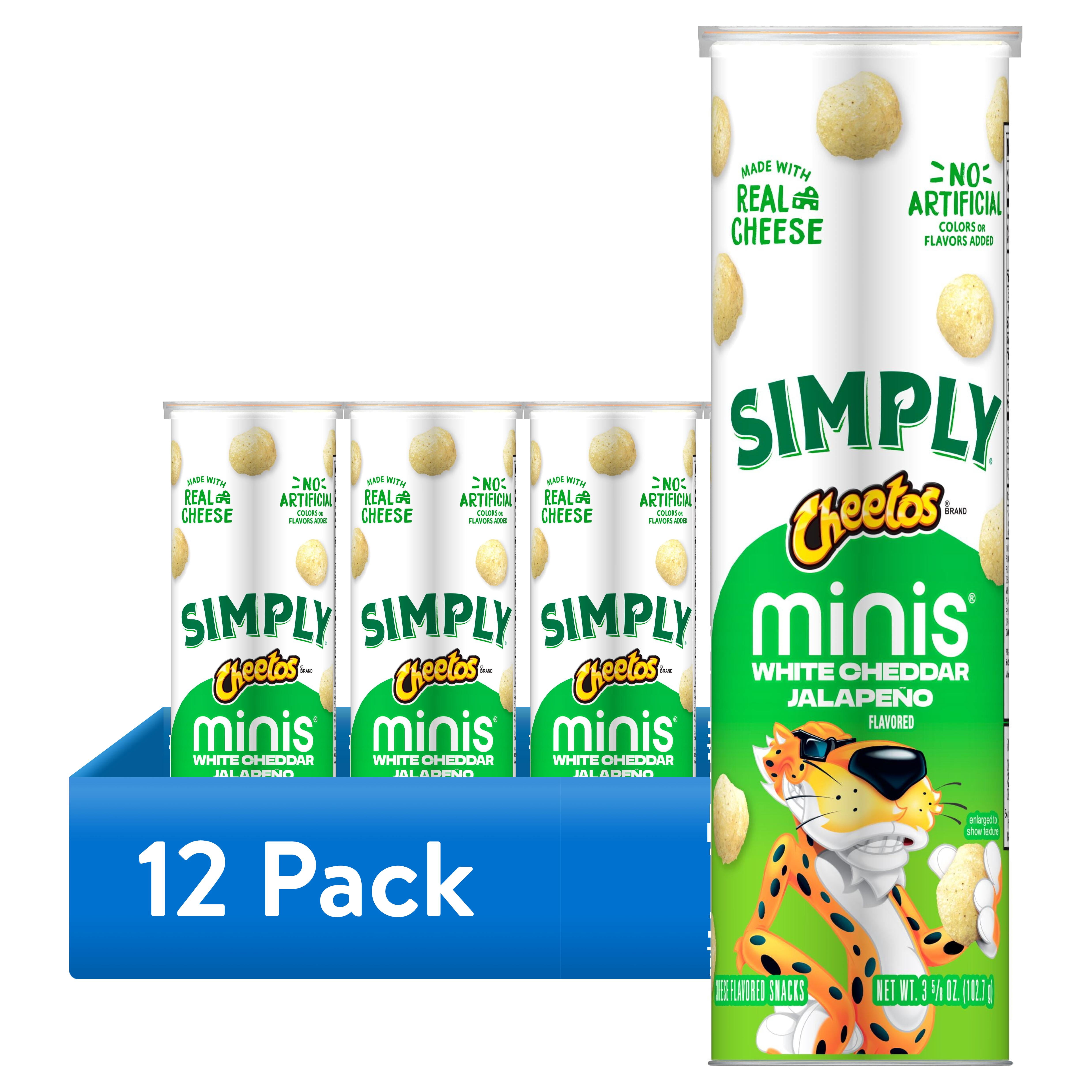 (12 pack) Simply Cheetos Mini White Cheddar Snacks, Jalapeno Flavor, 3.625 oz