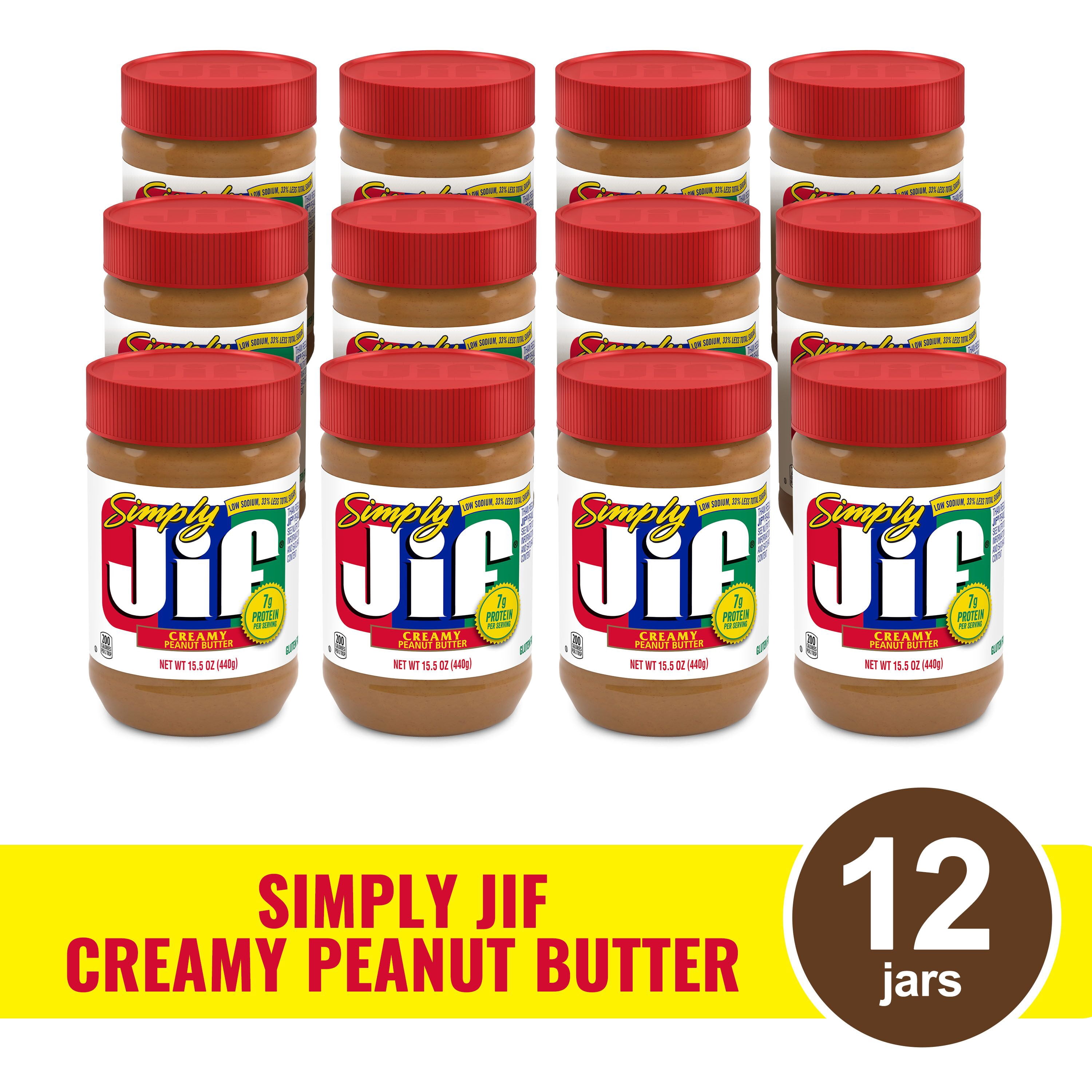 (12 pack) (12 pack) Simply Jif Creamy Peanut Butter, 15.5 Ounces