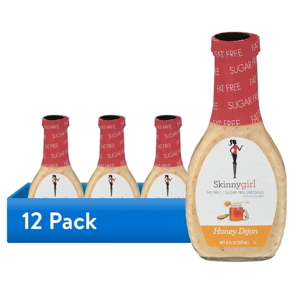 (12 pack) Skinnygirl, Fat-Free, Sugar-Free Honey Dijon Salad Dressing, 8 fl oz