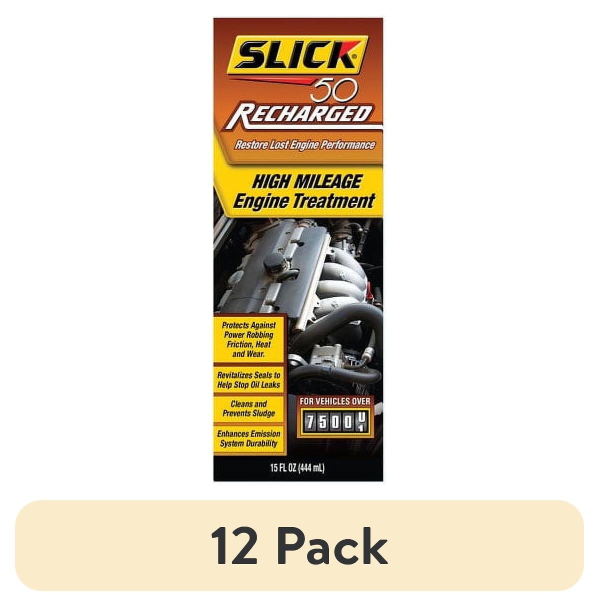 (12 pack) Slick 50 ReCharged High Mileage Engine Treatment Automotive Additive, 10W-30 Motor Oil, 32 Ounce